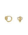 Brinco Fundicao - 22 Zirconia - Argola c/ Redondo Irregular Vazado  - 00 - 10mm x 11mm - 2.16gr