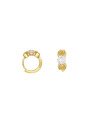 Brinco Fundicao - 2 Zirconia - Argola 10mm 2 Coracoes Vazado - 00 - 4mm x 10mm - 1.45gr