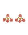Brinco Ear Jacket c/ 3 Flores 8mm c/ Resina - 00 - 21mm x 12mm - 2.80gr