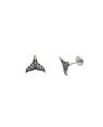 Brinco AG TP (Envelhecida) Rabo de Sereia 8mm Estampado - Pressao - G5 - 8mm x 8mm - 0.71gr