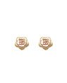 Brinco Flor Camelia 10mm (3 Ouros) - 00 - 10mm x 10mm - 1.23gr