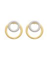 Brinco c/ 1 Redondo Diamantado Vaz  e 1 Liso Vaz (2 Ouros) - 00 - 20mm x 20mm - 2.80gr