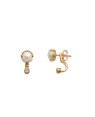 Brinco Fundido Ear Jacket Delicado c/ Cabuchao e Zirconia - 00 - 7mm x 14mm - 1.80gr