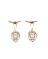 Brinco Fundido Ear Jacket Delicado c/ Trc  Zirconia p/ Gota Zirconia - 00 - 9mm x 26mm - 2.40gr