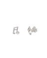 Brinco AG Nota Musical 8mm p/ Pedra Chaton - G5 - 7mm x 8mm - 0.78gr