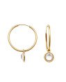 Brinco Argola 2-955 c/ Pedra Chaton - 00 - 9mm x 24mm - 2.20gr