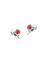 Brinco Prata TP Rosa 8mm (c/ Resina) - G6 - 7mm x 10mm - 0.84gr