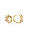 Brinco Argola Fundida 2X12MM C/ Flor 8 Zirconia (Faz Lado) - 00 - 13mm x 12mm - 1.95gr