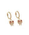 Brinco Argola Fundida 13mm c/ Coruja 6 Zirconia - 00 - 13mm x 24mm - 2.76gr