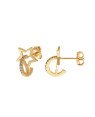 Brinco Fundido  1/2  Argola c/ 9 Zirconia e 1 Estrela Lisa Vaz - 00 - 11mm x 14mm - 1.55gr
