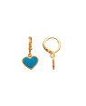 Brinco Argolinha c/ Coracao (Azul Pastel) - 00 - 12mm x 23mm - 2.21gr