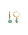 Brinco Argola 12mm c/ Acrilico 7mm (Azul Leitosa)  - 00 - 12mm x 21mm - 1.36gr