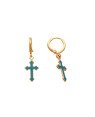 Brinco Argolinha c/ Cruz Borda Torcida p/ Resina (Azul Pastel) - 00 - 12mm x 30mm - 1.80gr
