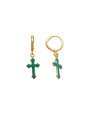 Brinco Argolinha c/ Cruz Borda Torcida p/ Resina (Verde Pastel) - 00 - 12mm x 30mm - 1.80gr