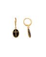 Brinco Argolinha p/ Oval Borda Torcida c/ Cruz  - 00 - 13mm x 28mm - 2.40gr
