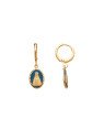 Brinco Argolinha p/ Oval c/ Nossa Senhora Aparecida  - 00 - 13mm x 28mm - 2.40gr