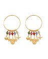 Brinco Argola c/ 5 Baloes Acrilicos p/ Coracao/Coroa/Esp.St/Aparecida/Margarida - 00 - 38mm x 65mm - 8.79gr