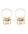 Brinco Argola c/ 5 Acrilicos Colorido p/ Lua/Sol/Estrela/Strass - 00 - 38mm x 60mm - 7.55gr