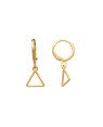 Brinco Argolinha Fundido Triangulo Diamantado - 00 - 12mm x 23mm - 1.37gr