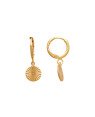 Brinco Argolinha 12mm c/ Redondo Diamantado  - 00 - 12mm x 24mm - 1.63gr