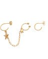 Brinco (1 Lado) Argola c/ Estrela p/ Piercing c/ Estrela (1 Lado) Argola  - 00 - 11mm x 82mm - 2.25gr