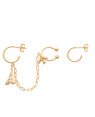Brinco (1 Lado) Argola c/ Torre Eifel p/ Piercing c/ Aviao (1 Lado) Argola  - 00 - 11mm x 88mm - 2.06gr