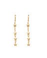 Brinco Argolinha p/ 4 Estrelas Diamantadas - 00 - 11mm x 52mm - 2.29gr