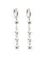 Brinco AG Argolinha Fundida p/ 4 Estrelas Diamantadas - G6 - 11mm x 52mm - 3.44gr