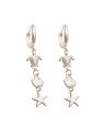 Brinco AG Argolinha Fundida c/ Tartaruga Concha Estrela Mar  - G6 - 11mm x 46mm - 3.67gr