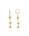 Brinco Argolinha c/ Buzio Concha Estrela do Mar - 00 - 11mm x 45mm - 2.47gr