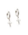 Brinco AG Argolinha Fundida c/ Cruz 10mm c/ Cristo  - G6 - 13mm x 24mm - 2.29gr