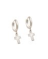 Brinco AG Argolinha Fundida c/ Cruz 10mm Vazada Diamantada  - G6 - 13mm x 24mm - 2.19gr