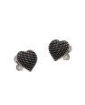 Brinco  AG (Envelhecido) Coracao  Estampado Bolinhas - G5 - 11mm x 10mm - 1.63gr