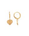 Brinco Argolinha c/ Coracao Diamantado  - 00 - 12mm x 24mm - 1.94gr