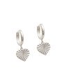 Brinco AG Argolinha Fundida c/ Coracao Diamantado  - G6 - 12mm x 24mm - 2.99gr