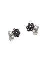 Brinco AG (Envelhecido) Flor 7mm Estampada Bolinhas  - G5 - 7mm x 7mm - 0.98gr