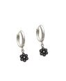 Brinco AG (Envelhecido) Argola Fundida p/ Flor Estampada Bolinhas  - G6 - 13mm x 24mm - 2.38gr