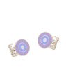 Brinco Ag Olho Grego 9mm  (Lavanda/Azul Claro/Rosa Claro) - G5 - 9mm x 9mm - 1.36gr