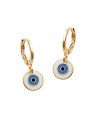 Brinco Argolinha p/ Olho Grego c/ Resina (Branco/Azul/Preto) - 00 - 12mm x 22mm - 1.65gr