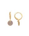 Brinco Argolinha Olho Grego (Lavanda/Azul Claro/Rosa Claro) - 00 - 12mm x 22mm - 1.67gr