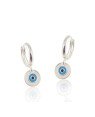 Brinco AG Argolinha Fundida p/ Olho Grego (Branco/Azul/Preto) - G6 - 12mm x 22mm - 2.76gr