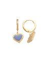 Brinco Argolinha c/ Coracao Borda Diamantada p/ Resina - 00 - 12mm x 24mm - 2.02gr
