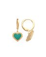 Brinco Argolinha c/ Coracao Borda Diamantada p/ Resina - 00 - 12mm x 24mm - 2.02gr