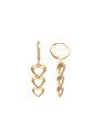 Brinco Argolinha p/ 3 Coracoes Vazados em Pe   - 00 - 10mm x 35mm - 1.97gr
