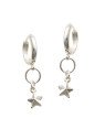 Brinco AG Argolinha Fundida c/ Estrela Dupla Diamantada  - G6 - 12mm x 26mm - 2.44gr
