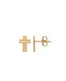 Brinco Cruz 10mm Borda Lisa Meio c/ Bolinhas - 00 - 7mm x 10mm - 0.86gr