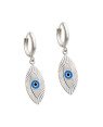 Brinco Ag Argola 13mm Olho Grego Diamantado (Branco Azul Preto) - G6 - 9mm x 35mm - 4.07gr