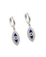 Brinco AG Argola Olho Grego Lixado (Azul Escuro/Branco/Preto) - G6 - 9mm x 35mm - 4.09gr