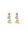 Brinco Pino 3 Coracoes Lisos (3 Ouros) - 00 - 10mm x 25mm - 1.92gr