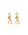 Brinco Pino 2 Coracoes Vazados 1 Cheio  - 00 - 10mm x 25mm - 1.56gr